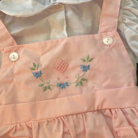 Cuties by Judy size 18 months romper jumper pink embroidered vintage - Picture 2 of 6